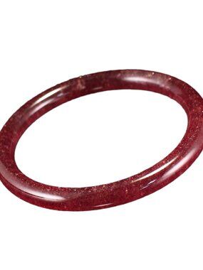 Natural Pigeon Blood Red Strawberry Quartz Bracelet 21.432g 58mm ID Certified
